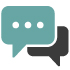 speech bubbles representing conversation and communication